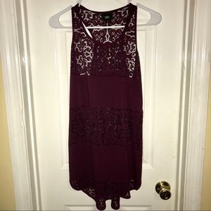 Mossimo Tank - Long Merlot Sheer Panels